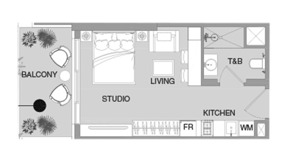 Apartment floor plan in VERDAN1A 4 No. 11007 (2D)