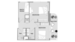 Apartment floor plan, 2 bedrooms in VERDAN1A 4 No. 11011